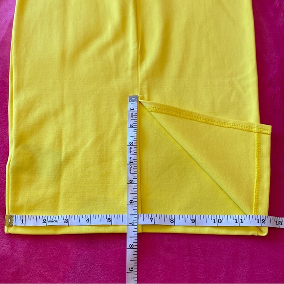 Bebe Yellow Pencil High Waist Midi Knit Skirt Size XS NWT - Picture 16 of 16